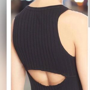 Rag & Bone asymmetrical Ribbed Black dress. Detailed back